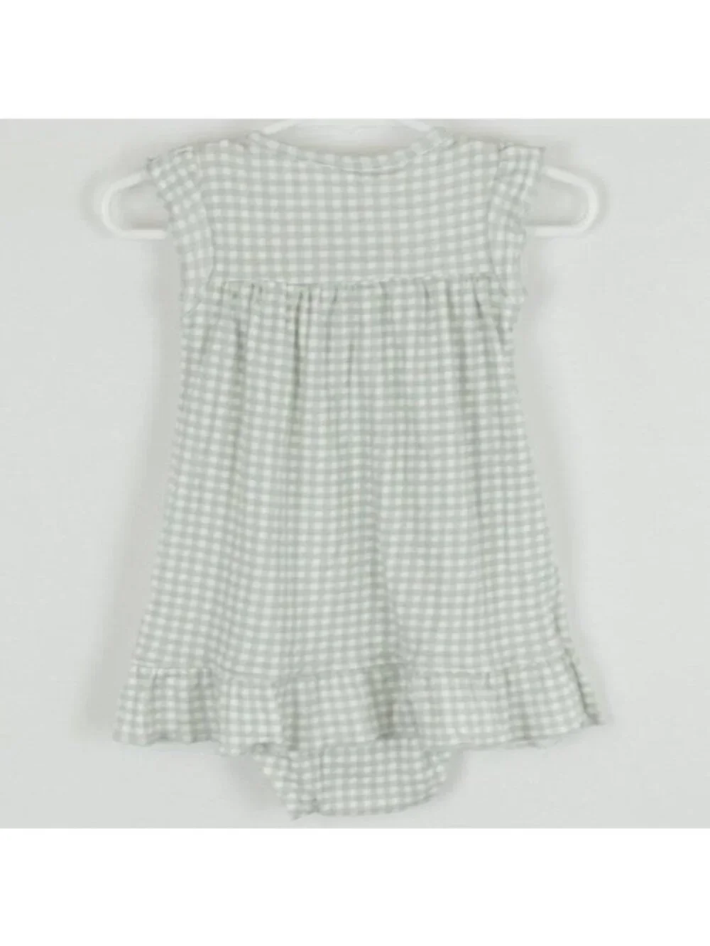 Carter's Infant Size 9 Months Green White Plaid Cap Sleeve Bodysuit Dress